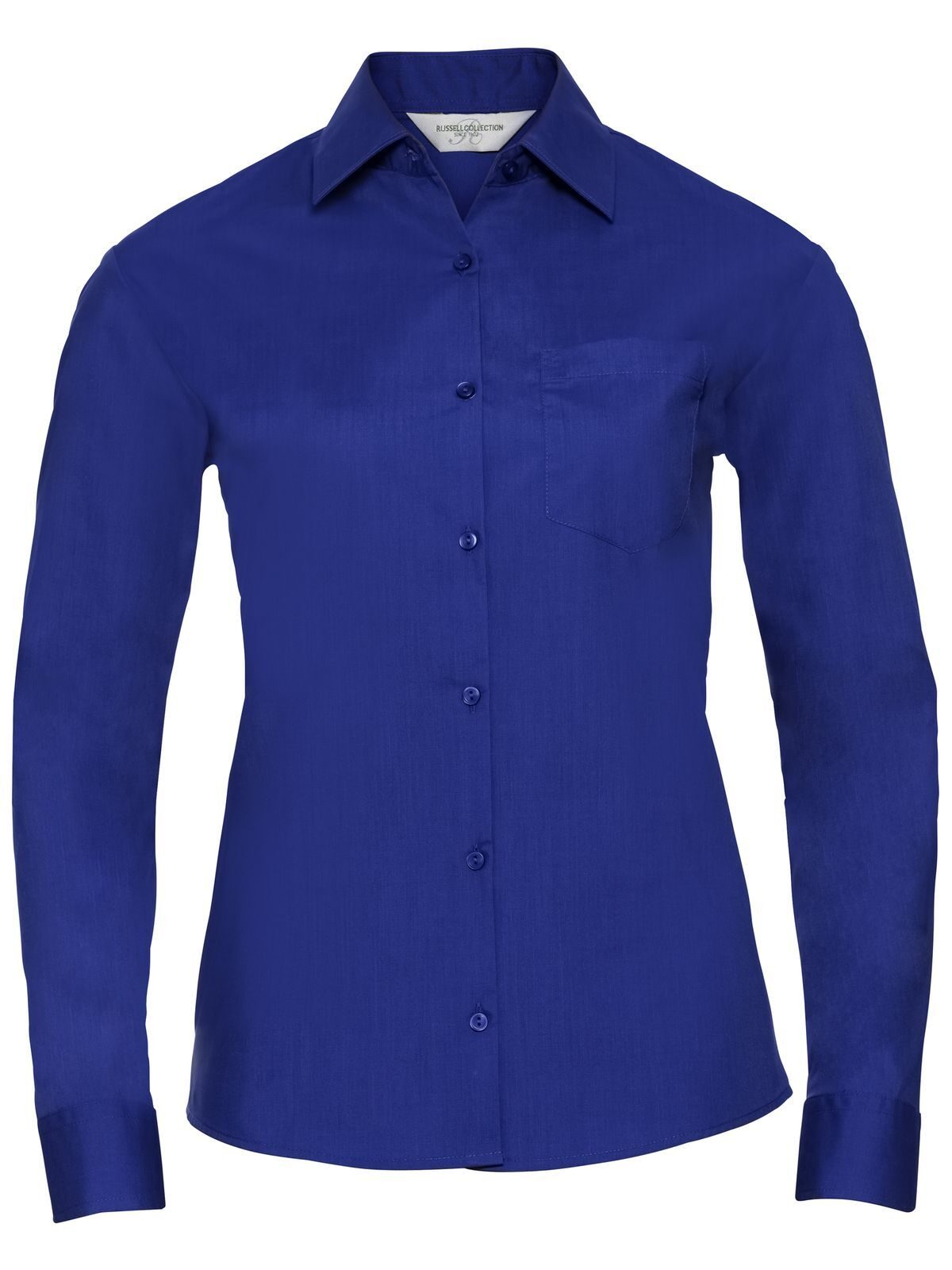 Ladies' Long Sleeve Classic Polycotton Poplin Shirt - BH - Bright Royal