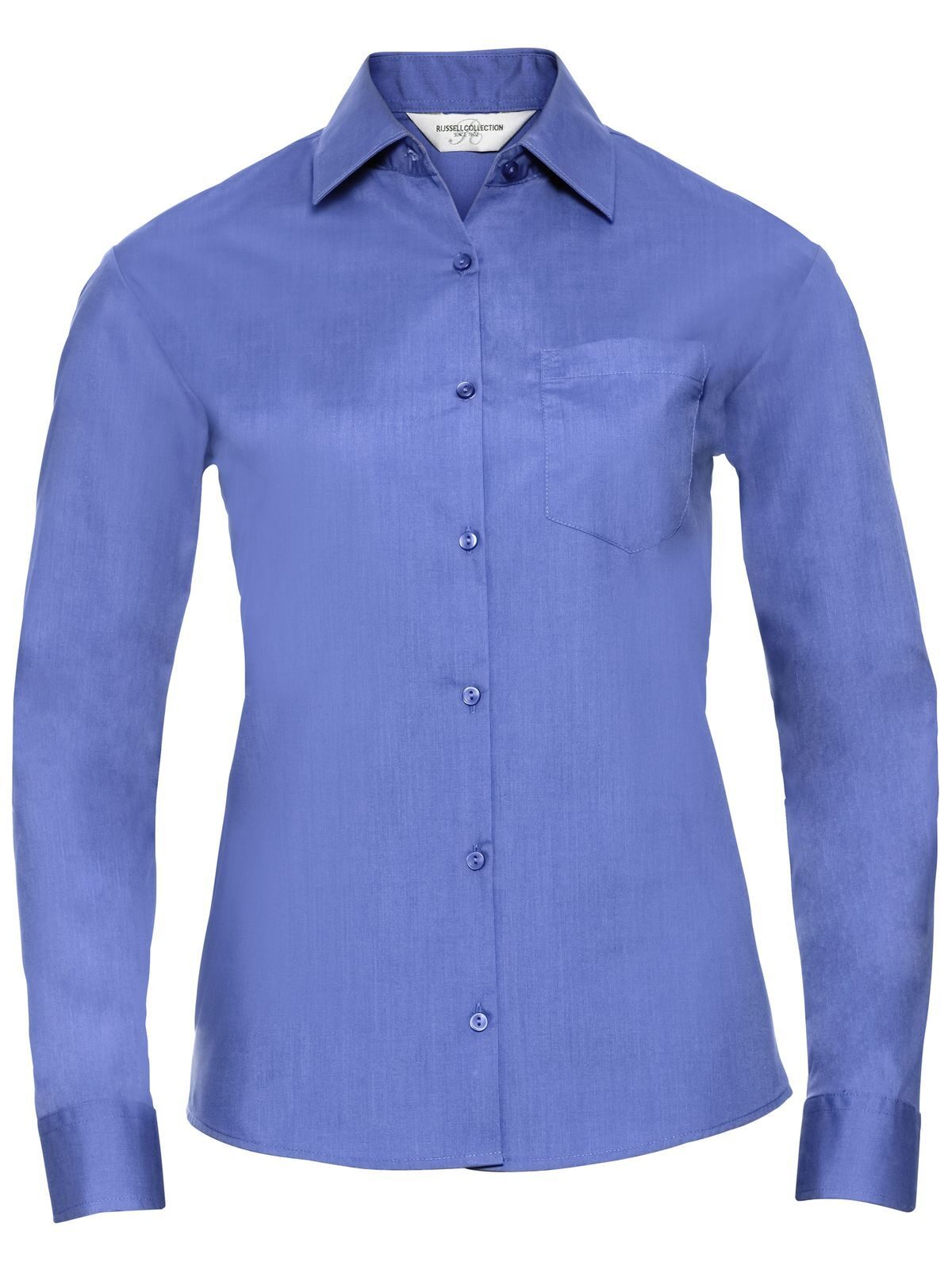 Ladies' Long Sleeve Classic Polycotton Poplin Shirt - CP - Corporate Blue