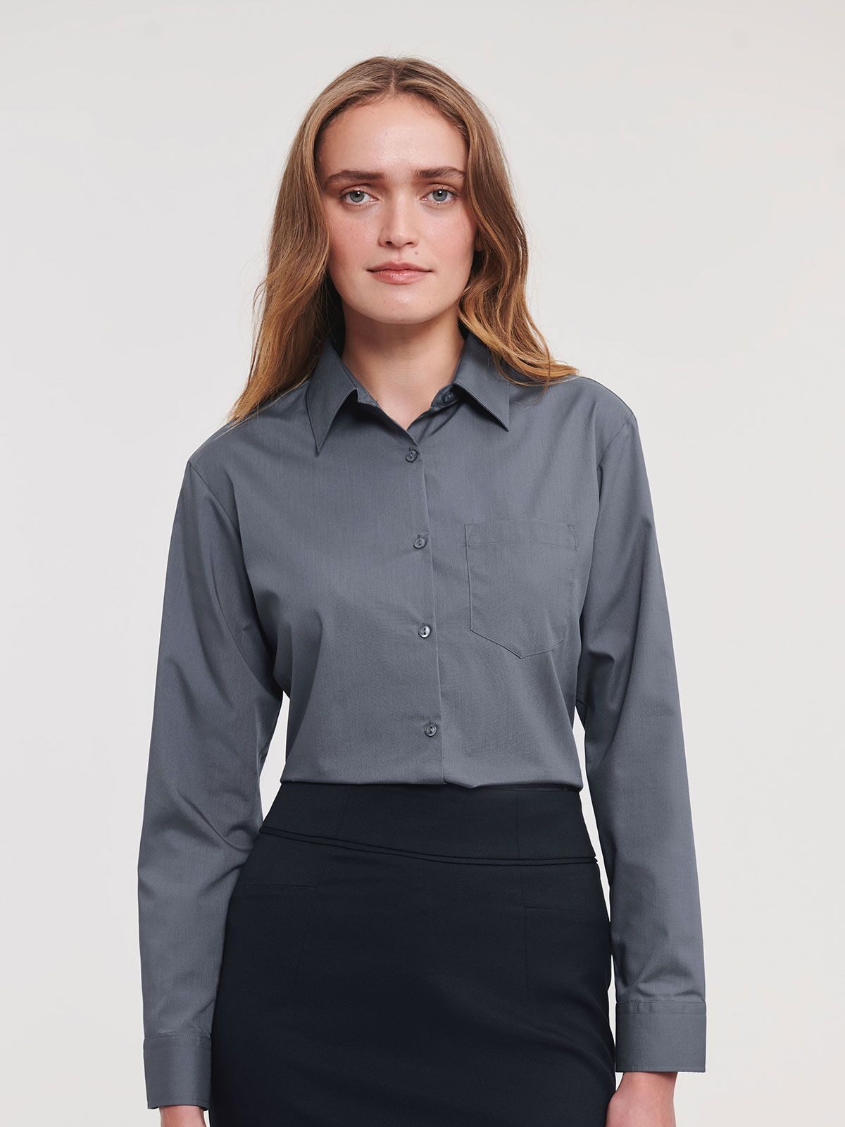 Chemise en popeline à manches longues pour femme