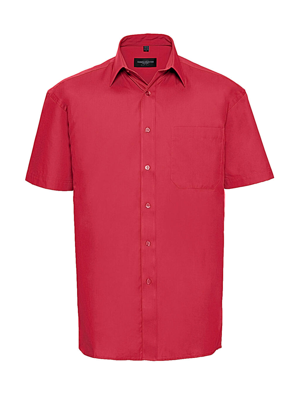 Chemise en popeline de pur coton à manches courtes - CR - Rouge classique