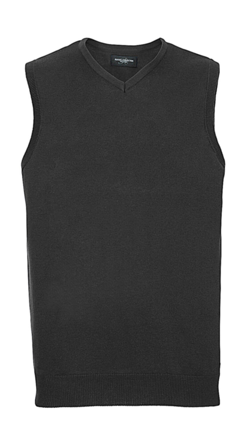 Pull sans manches en maille à col en V pour adultes - CM - Marne charbonnière