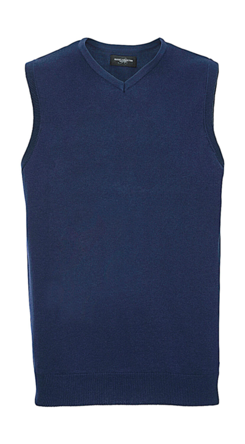 Pull sans manches en maille à col en V pour adultes - D2 - Denim chiné