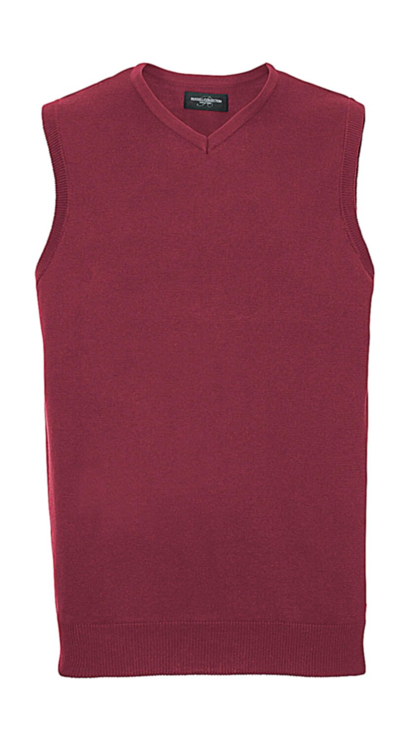 Pull sans manches en maille à col en V pour adultes - MC - Marbré aux canneberges