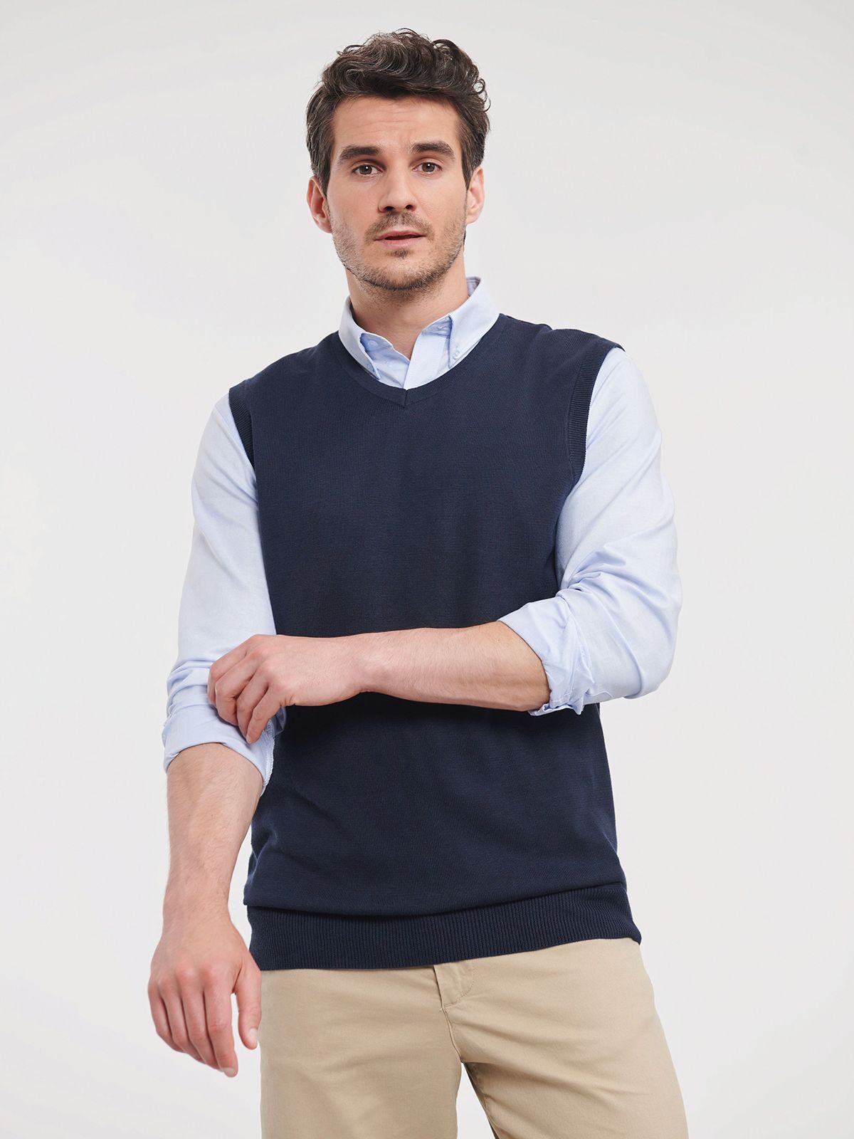 Pull sans manches en maille à col en V pour adultes