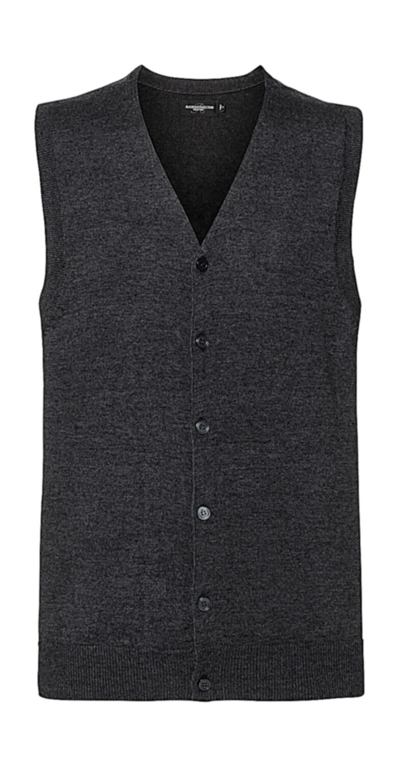 Gilet sans manches en maille à col en V pour homme - CM - Marne charbonnière