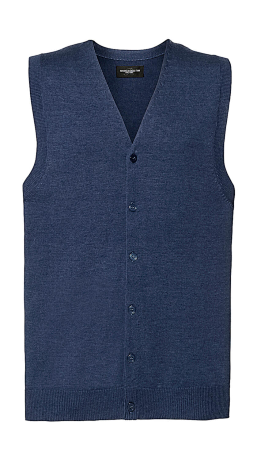 Gilet sans manches en maille à col en V pour homme - D2 - Denim chiné