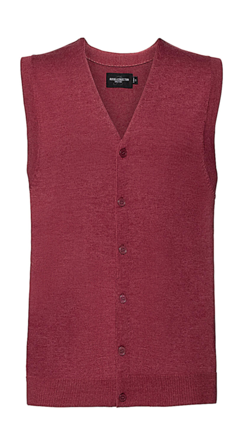 Gilet sans manches en maille à col en V pour homme - MC - Marbré aux canneberges