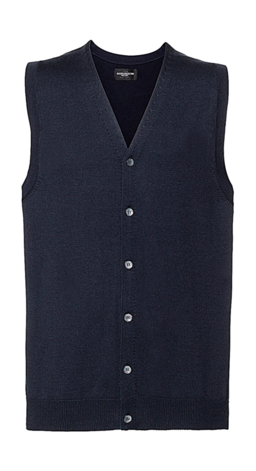 Gilet sans manches en maille à col en V pour homme - FN - Marine française