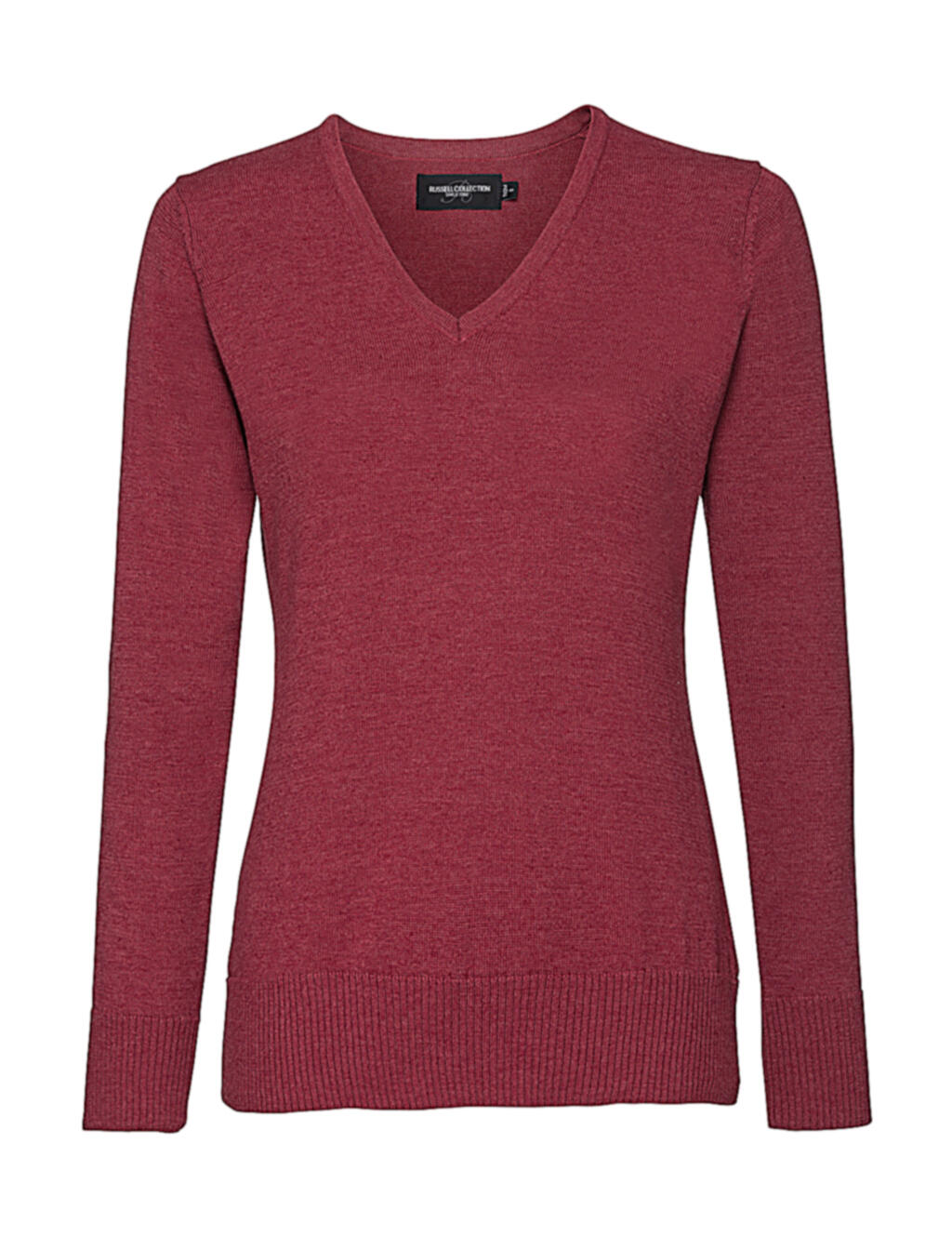 Pull en maille à col V pour femme - MC - Marbré aux canneberges