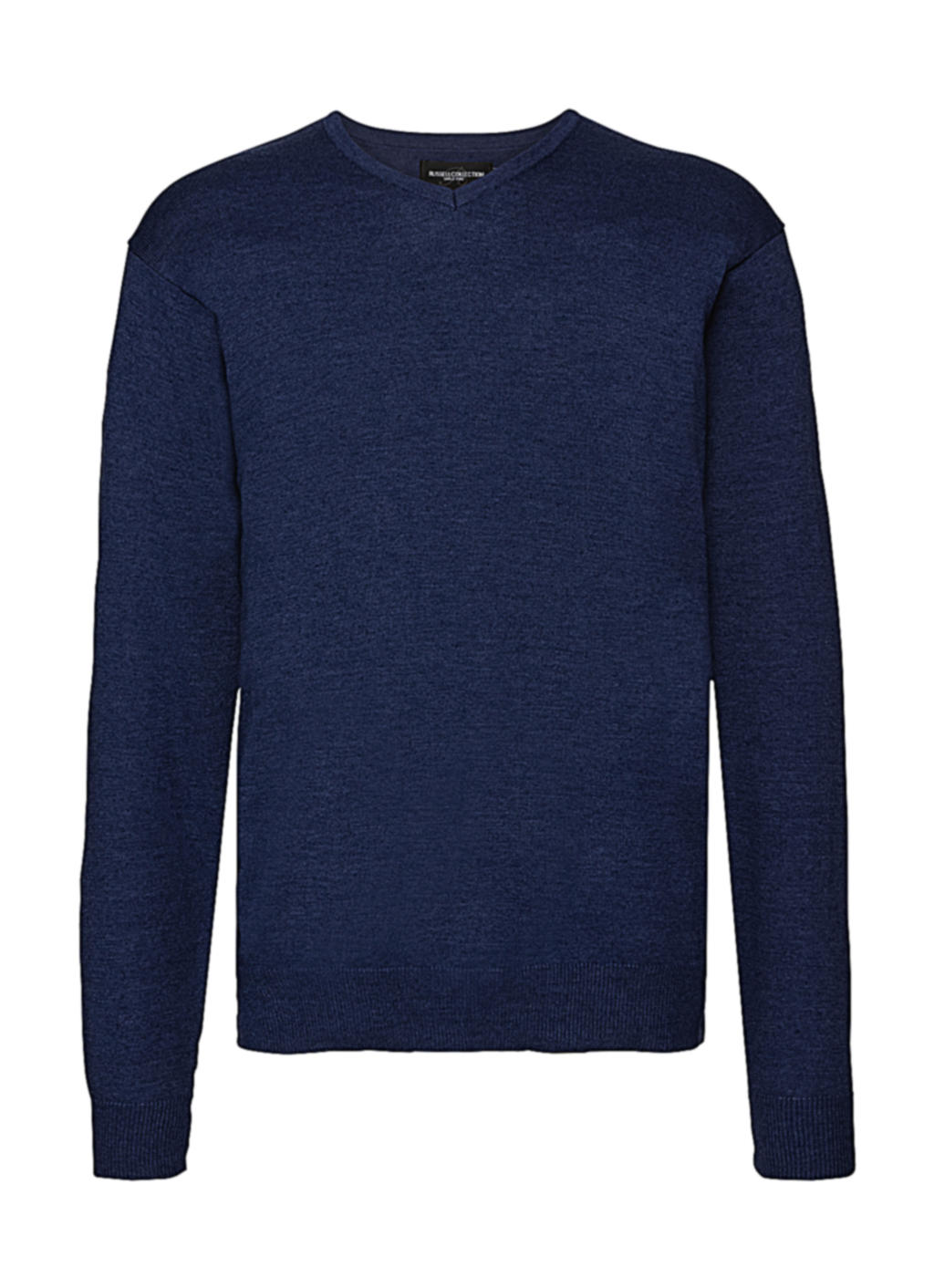 Pull en maille à col en V pour homme - D2 - Denim chiné