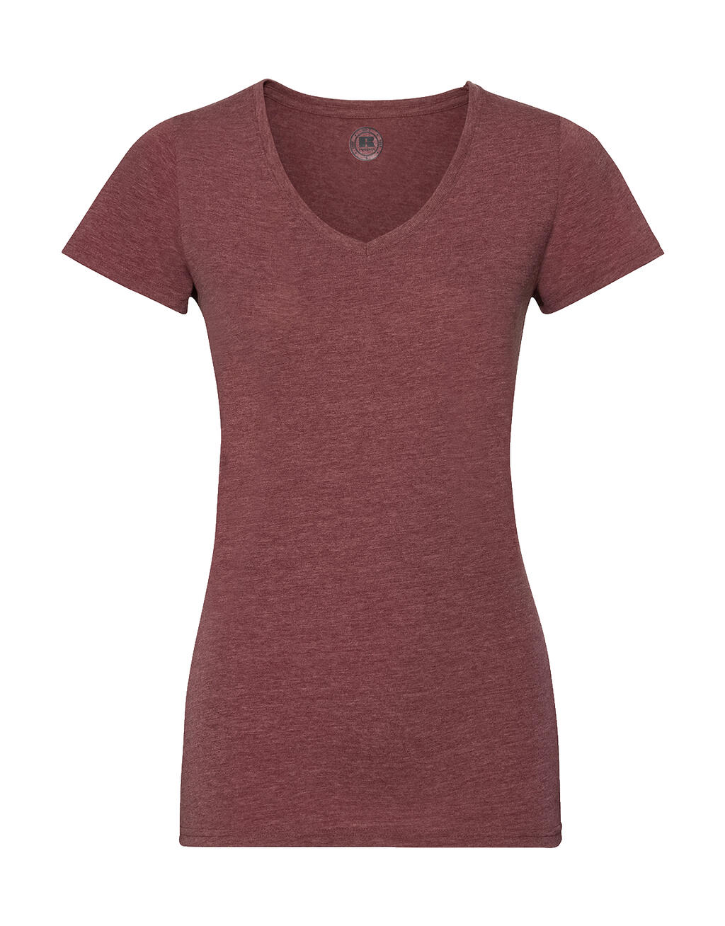 T-shirt donna HD scollo a V - MM - Maroon Marl