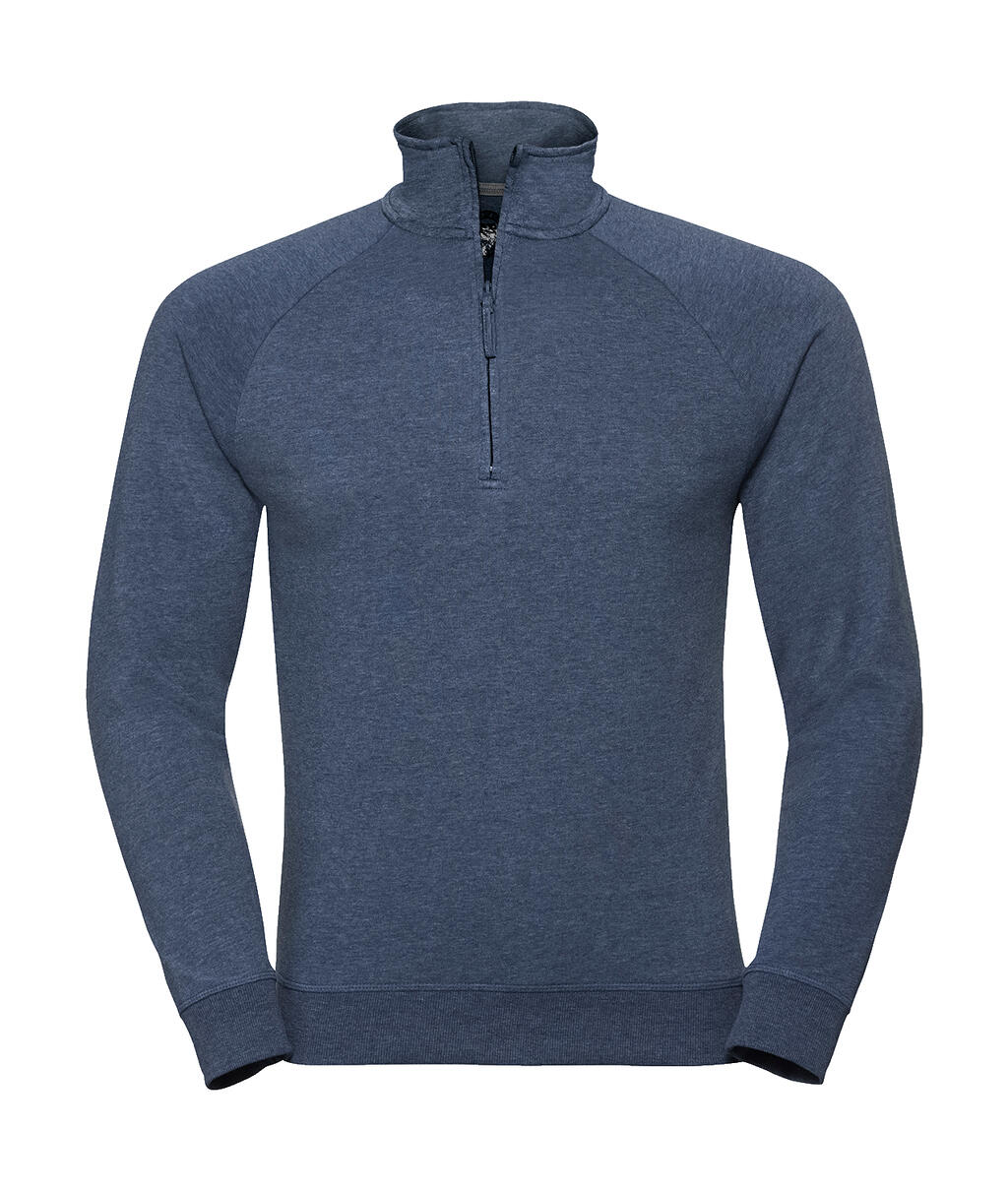 Herren-Sweatshirt aus französischem Frottee mit 1/4-Reißverschluss (HD). - N9 - Hellblau meliert