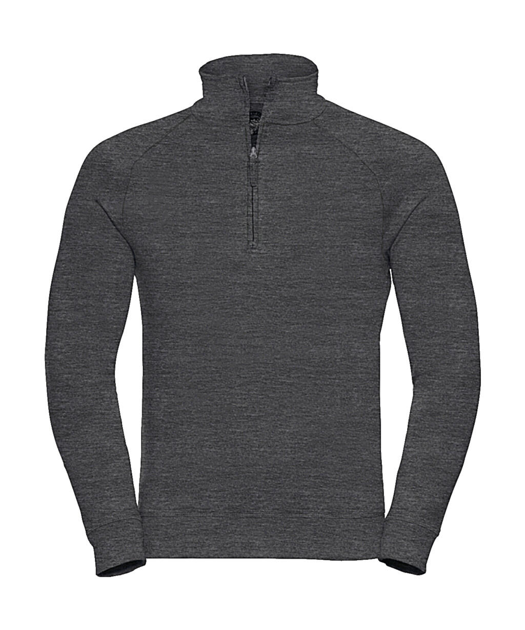 Herren-Sweatshirt aus französischem Frottee mit 1/4-Reißverschluss (HD). - GY - Graumergel