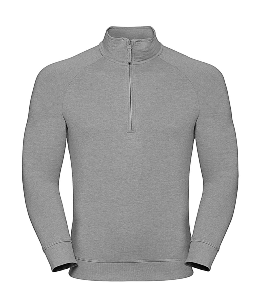 Herren-Sweatshirt aus französischem Frottee mit 1/4-Reißverschluss (HD). - S7 - Silbermergel
