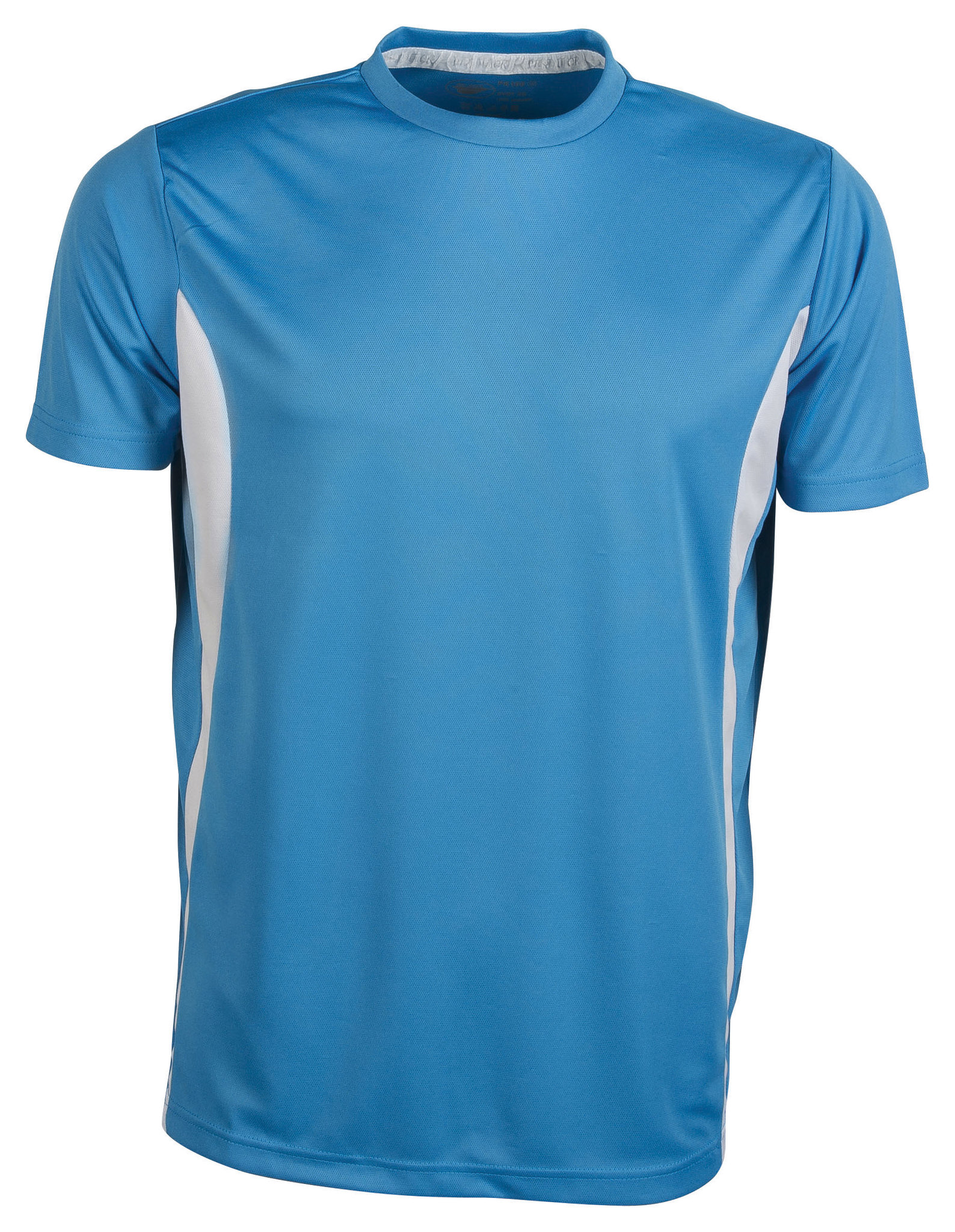 T-shirt de sport à manches courtes et col rond contrasté - AZ - Azure