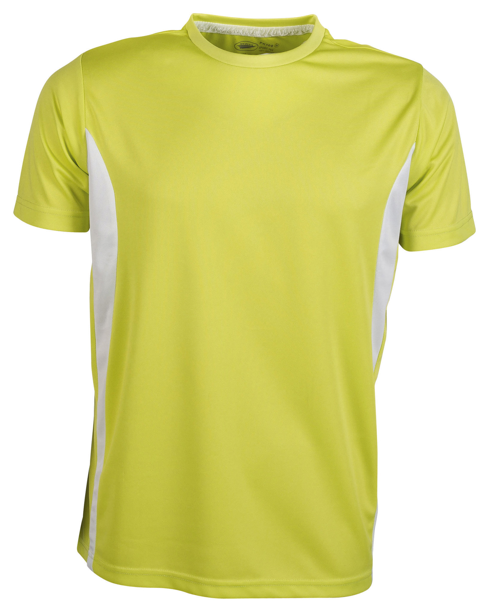T-shirt de sport à manches courtes et col rond contrasté - LL - Citron vert clair