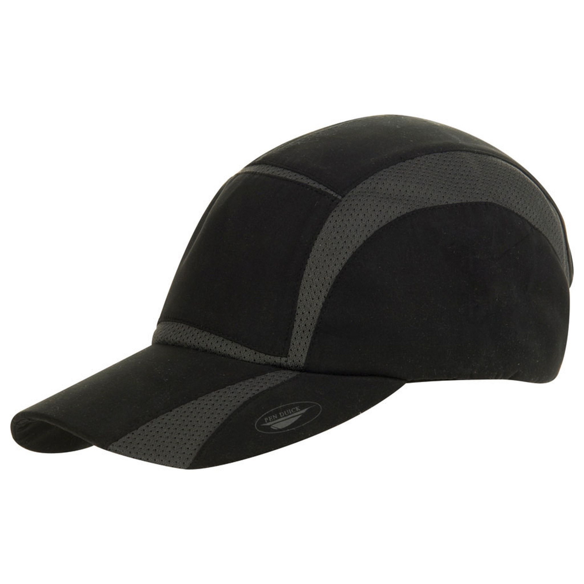 Sportkappe, 100 % atmungsaktives Polyester, Schwarz/Grau - BK - BK – Schwarz