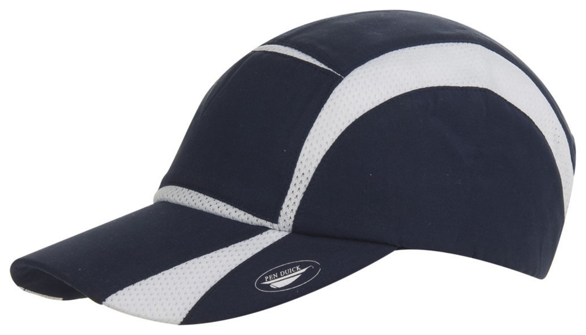 Sportkappe, 100 % atmungsaktives Polyester, Schwarz/Grau - NY - New York – Marine