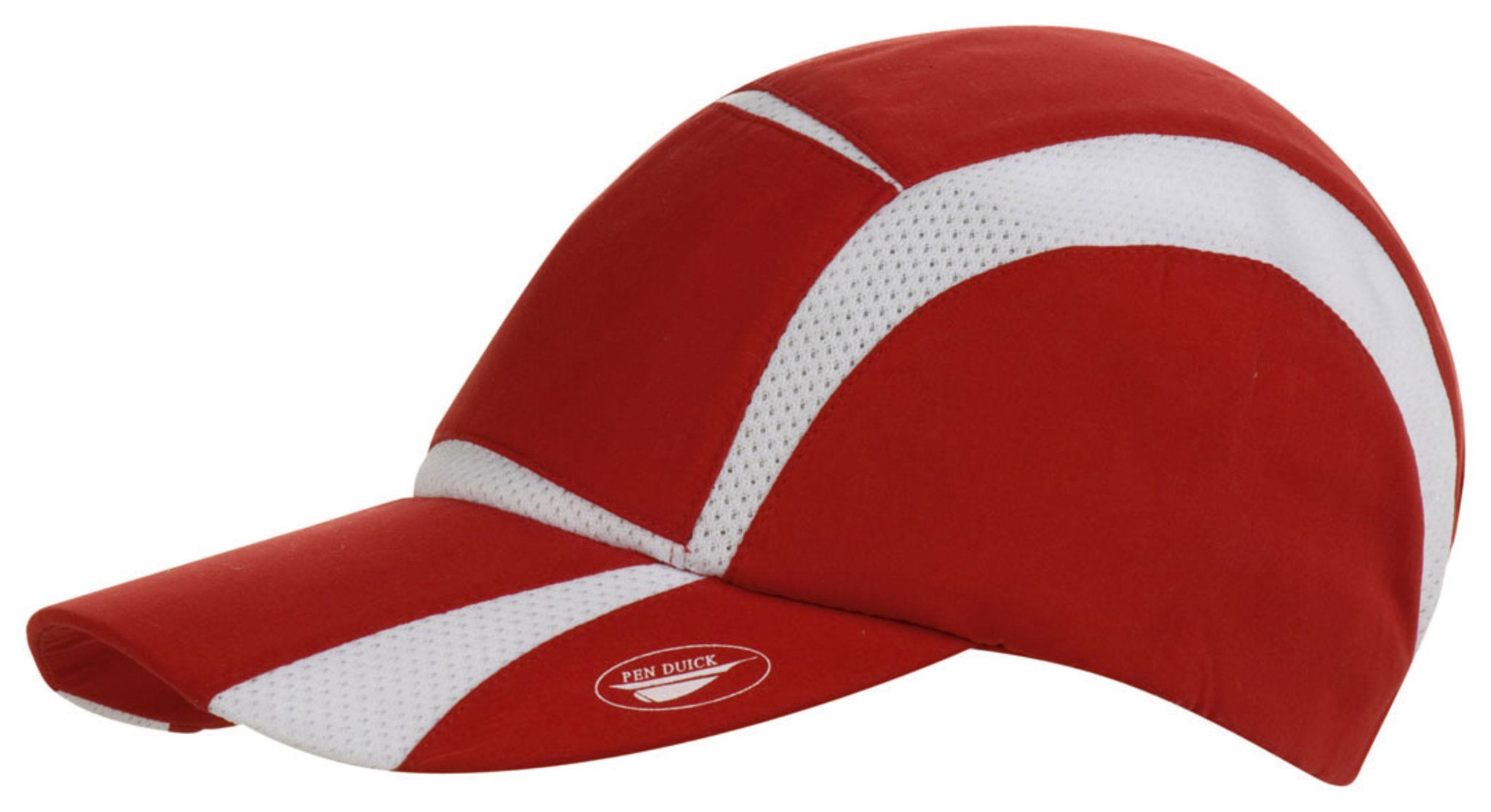 Sportkappe, 100 % atmungsaktives Polyester, Schwarz/Grau - RD - RD – Hellrot