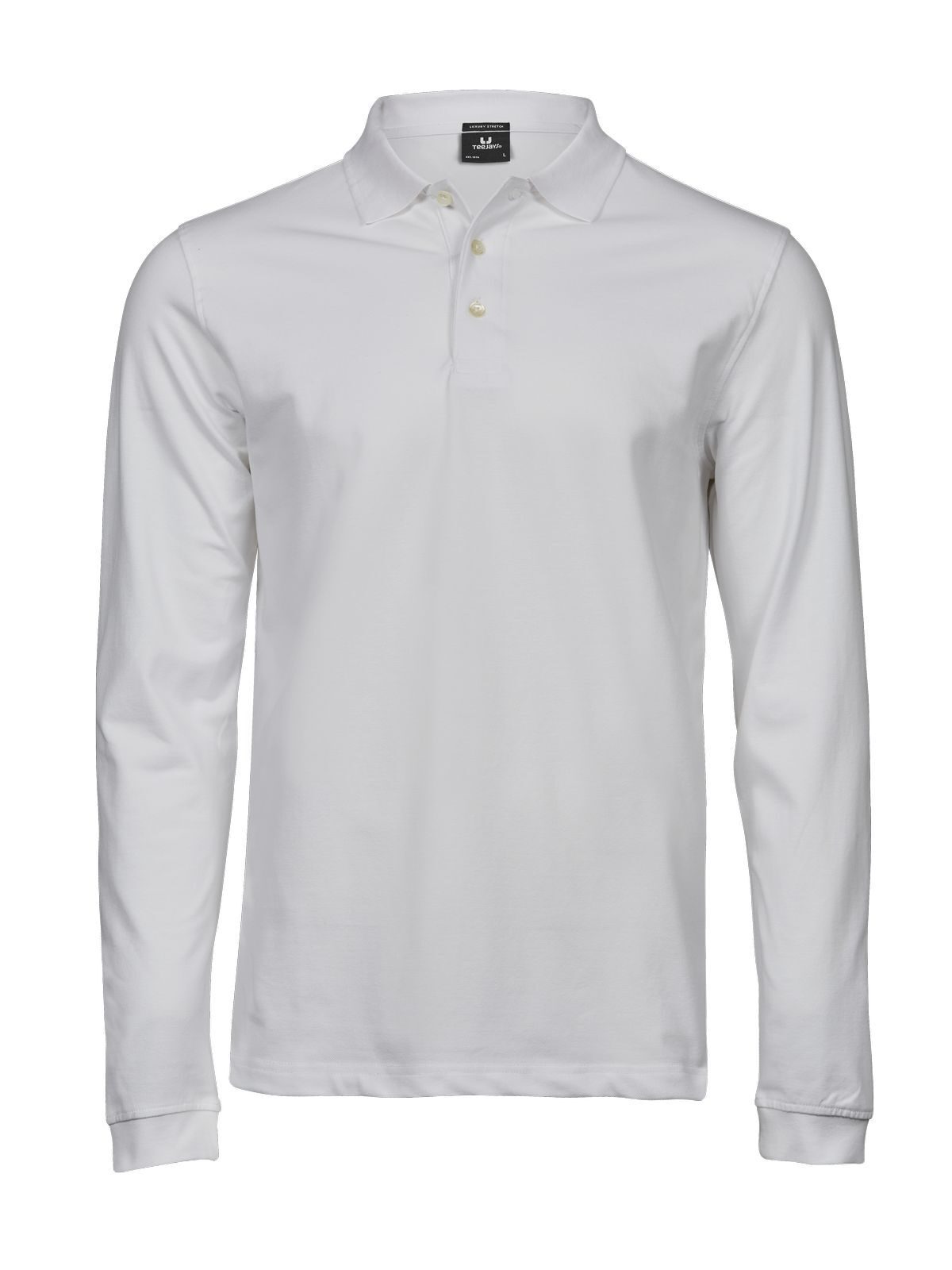 Polo de luxe extensible à manches longues - WHT - Blanc