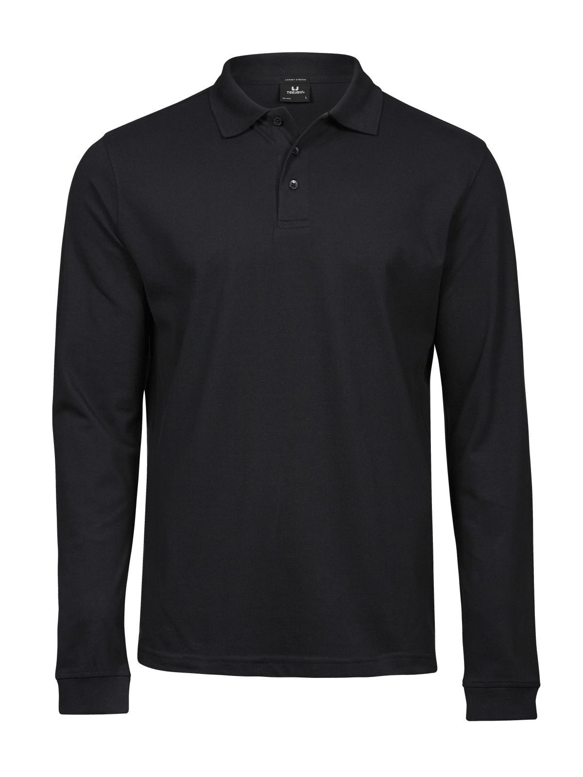 Polo de luxe extensible à manches longues - BLK - Noir