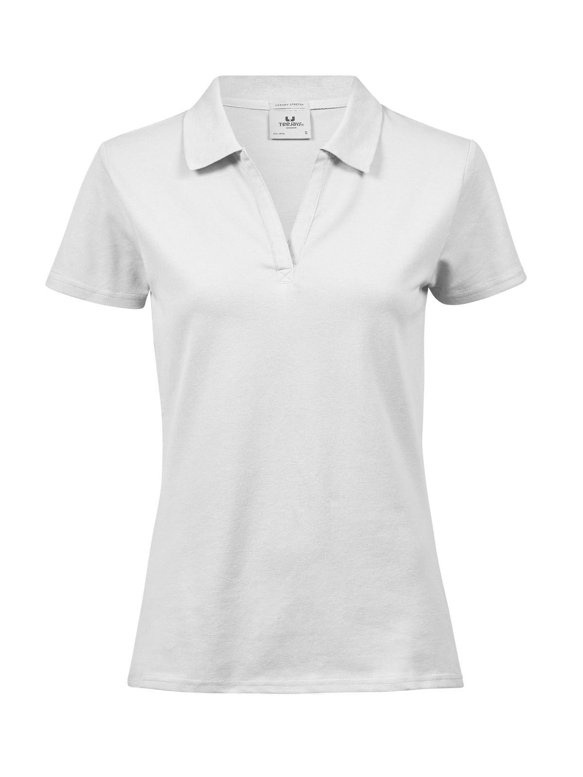 Women´s Luxury Stretch V-Neck Polo - WHT - White