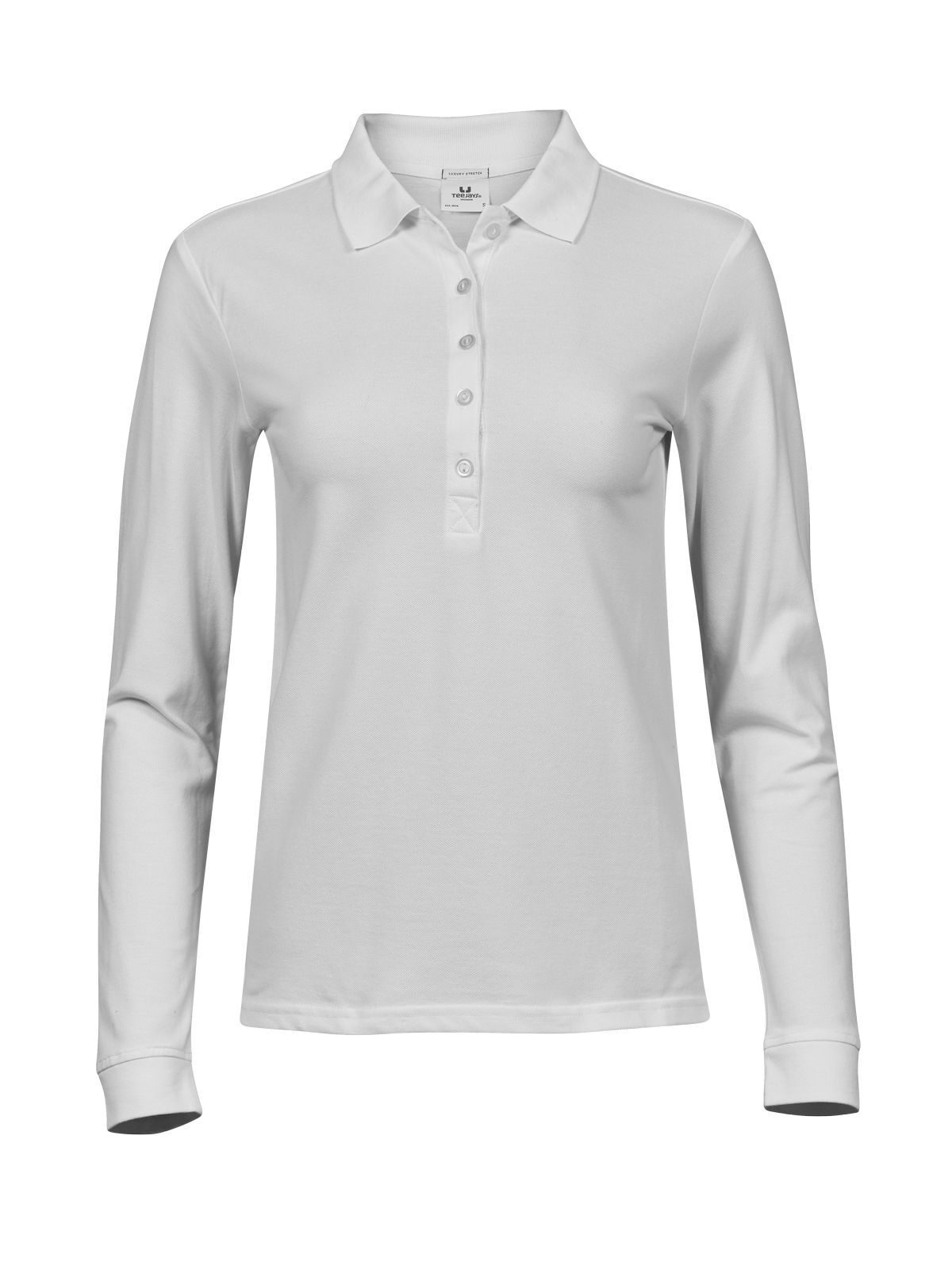 Women´s Luxury Stretch Long Sleeve Polo - WHT - White