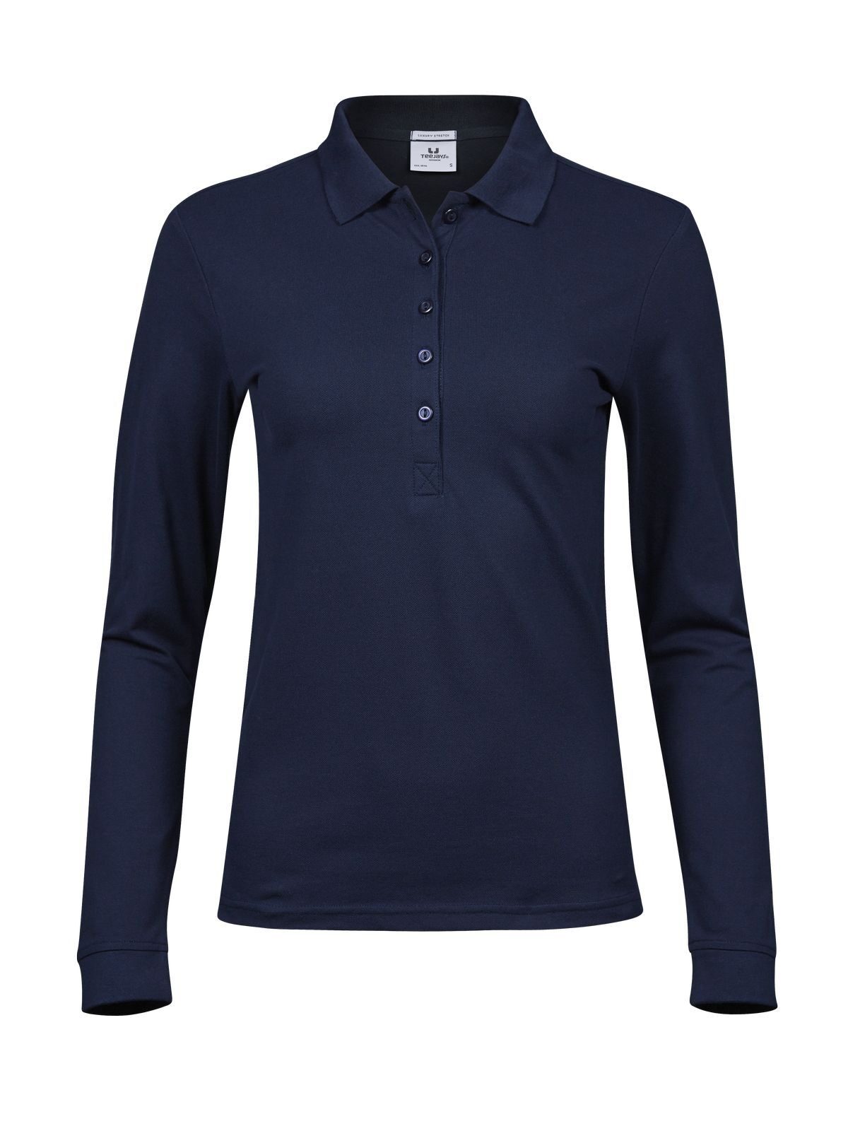 Women´s Luxury Stretch Long Sleeve Polo - NVY - Navy