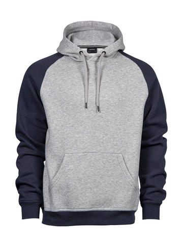 Zweifarbiger Kapuzenpullover - 152 - Heather-Navy