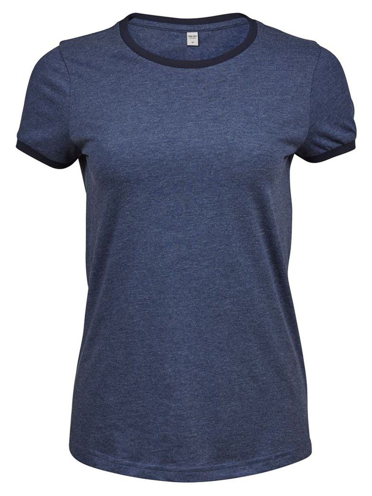 Damen-Ringer-T-Shirt - 200 - Denim-Melange-Marineblau