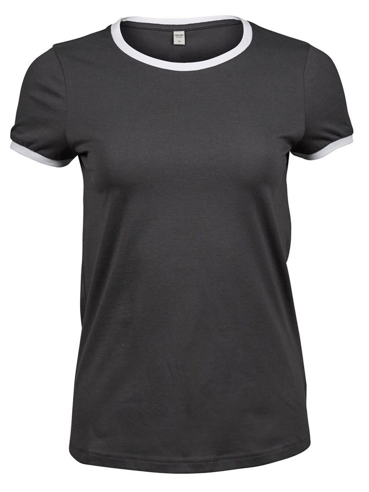 Damen-Ringer-T-Shirt - 319 - Dunkelgrau-Weiß