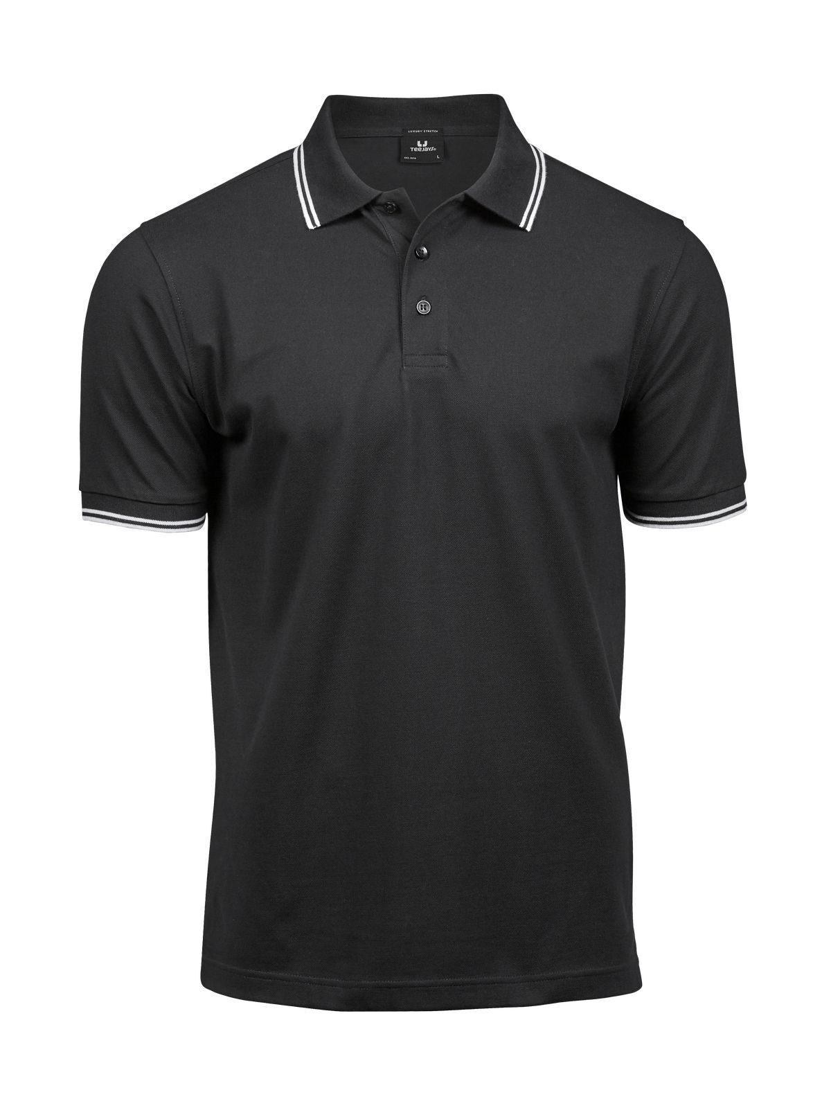 Polo stretch rayé de luxe - Noir/Blanc