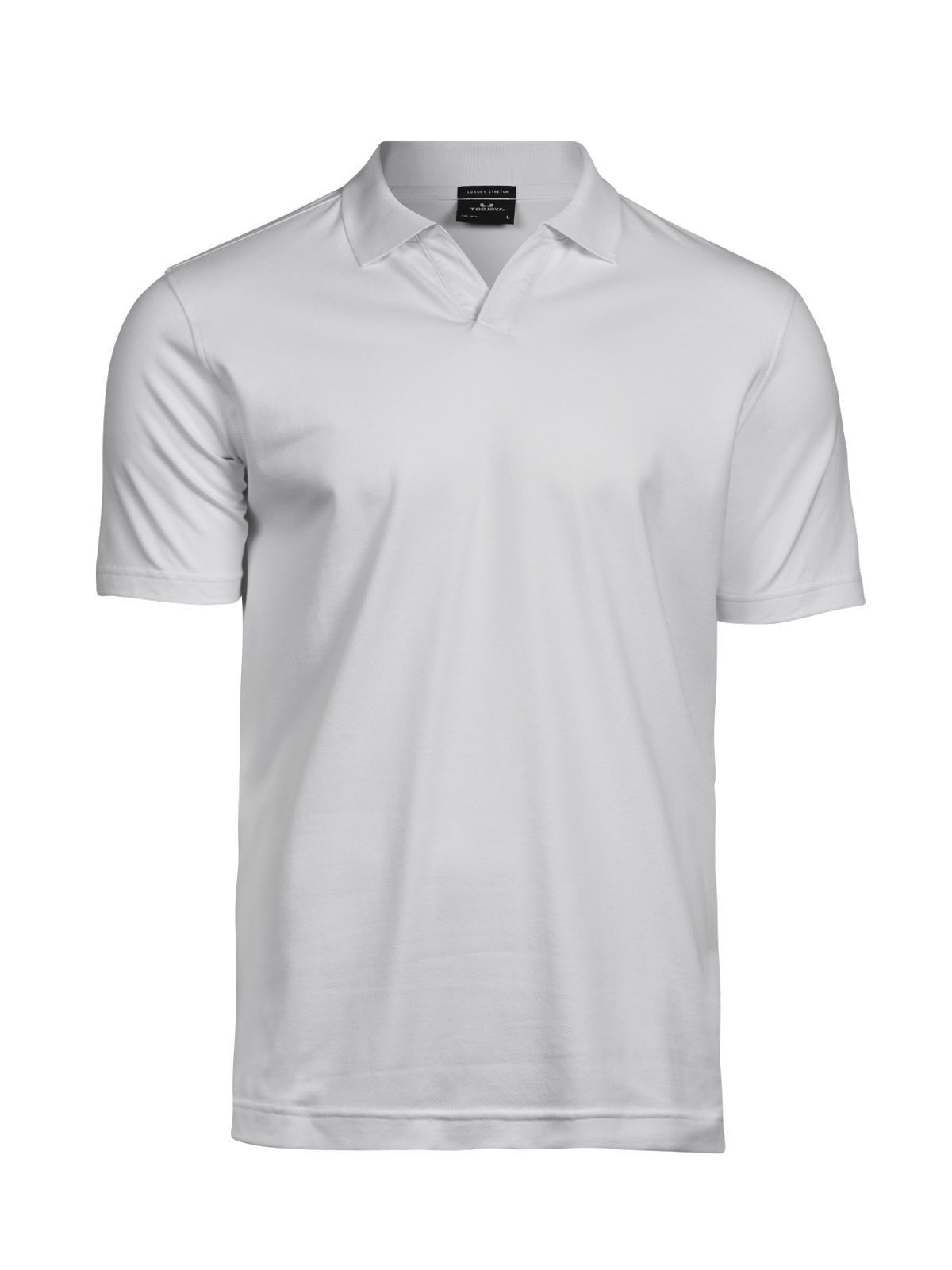 Polo extensible de luxe à col en V - WHT - Blanc