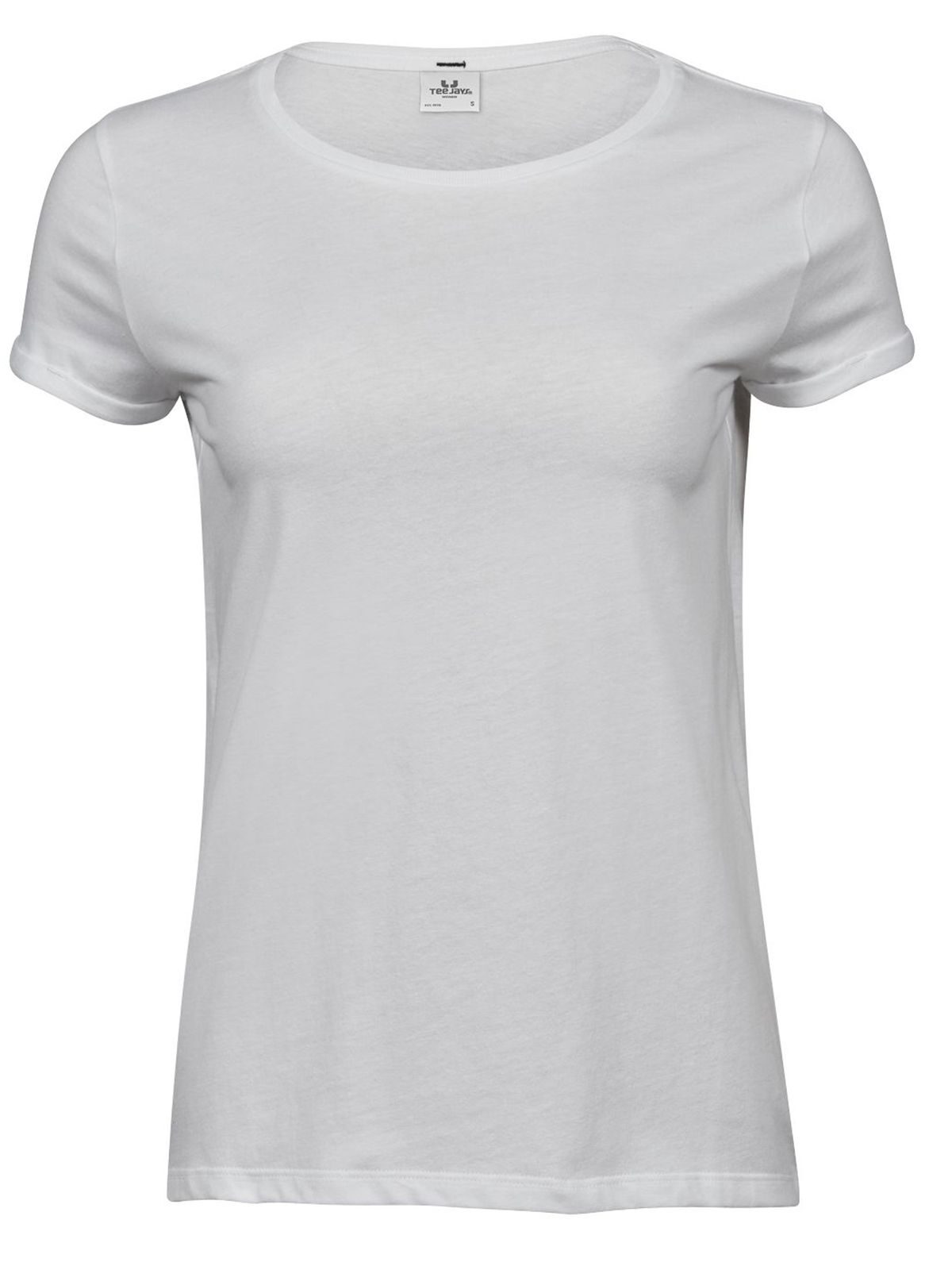 Damen-Roll-Up-T-Shirt - WHT - Weiß