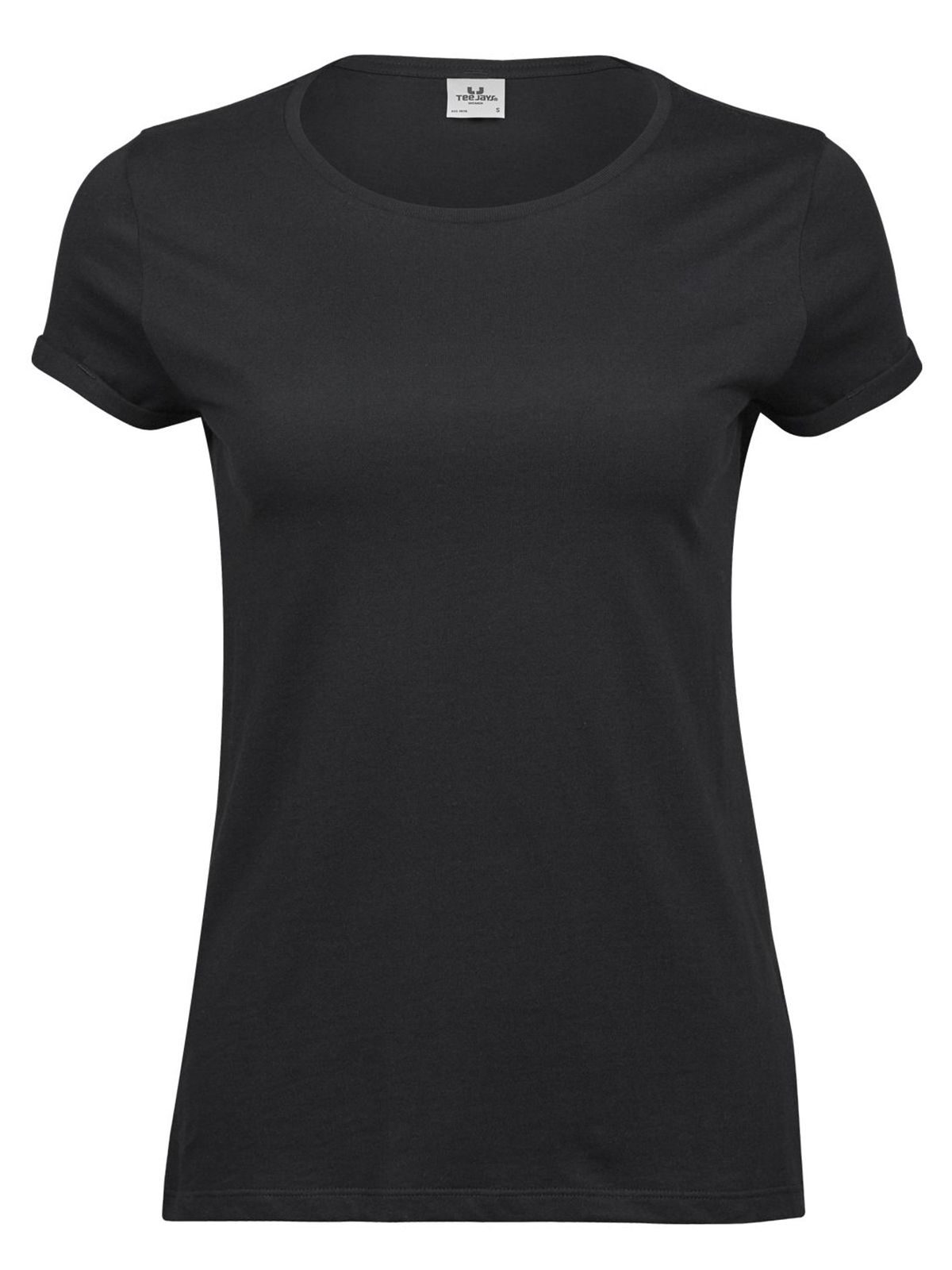 Damen-Roll-Up-T-Shirt - BLK - Schwarz