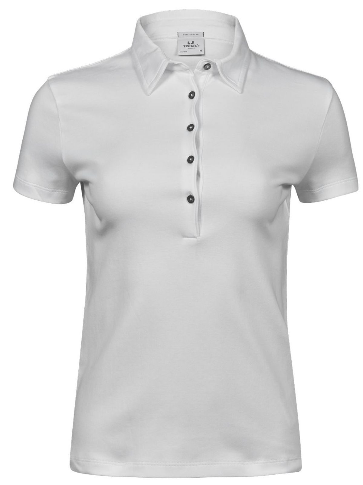 Polo en coton Pima pour femme - WHT - Blanc