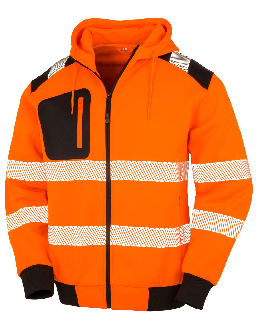 Sweat à capuche de sécurité robuste et recyclé avec fermeture éclair - ORNV - Orange fluorescent