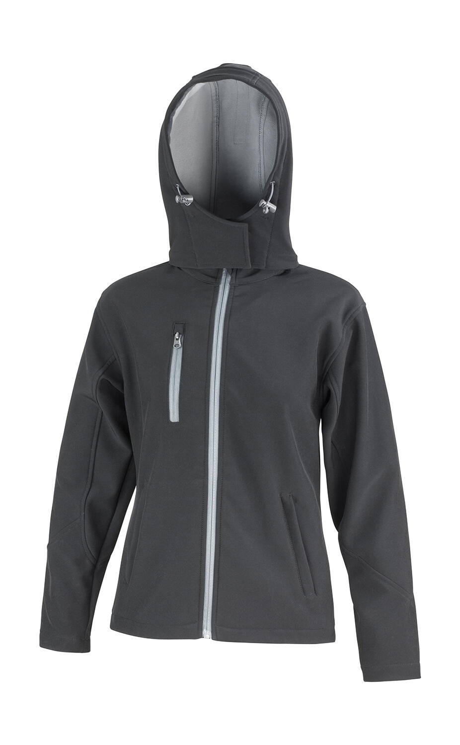 Softshell donna TX Performance con cappuccio - BKGY - Black/Grey