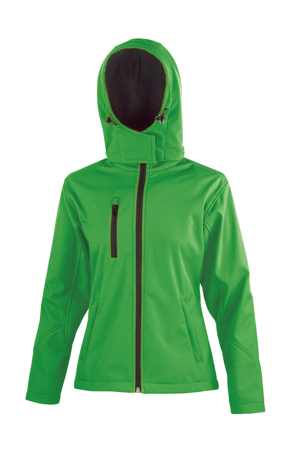 Softshell donna TX Performance con cappuccio - GNBK - Vivid Green/Black