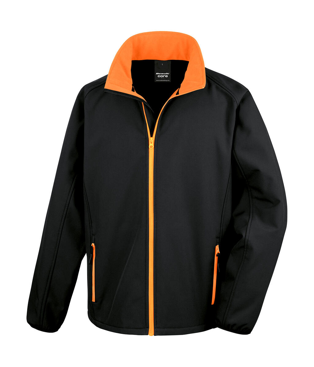 Giacca Softshell stampabile - 178 - Black/Orange