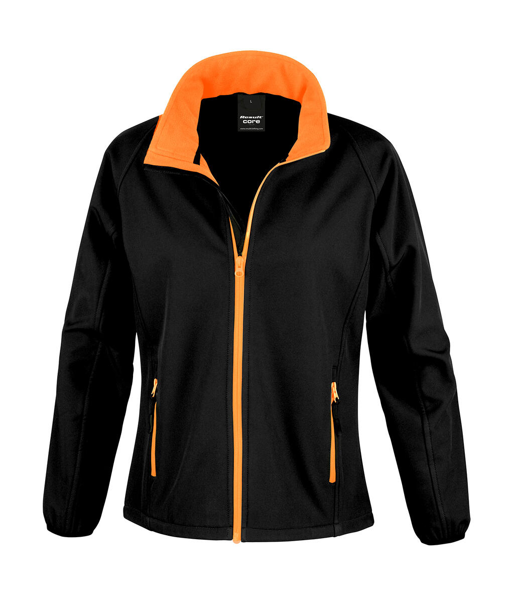 Veste softshell imprimable pour femme - 178 - Noir-Orange