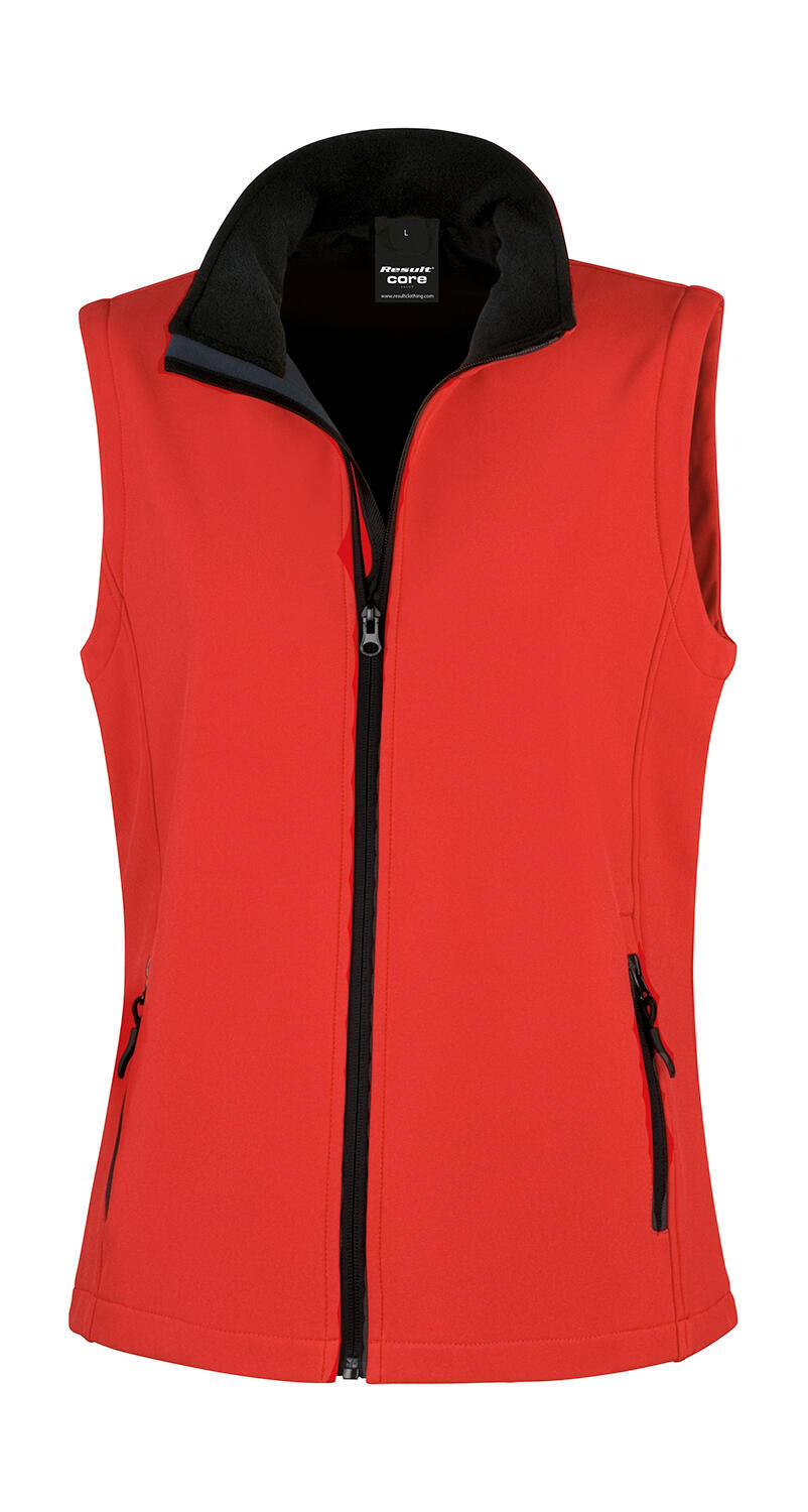 Gilet sans manches softshell imprimable pour femme - RDBK - Rouge/Noir