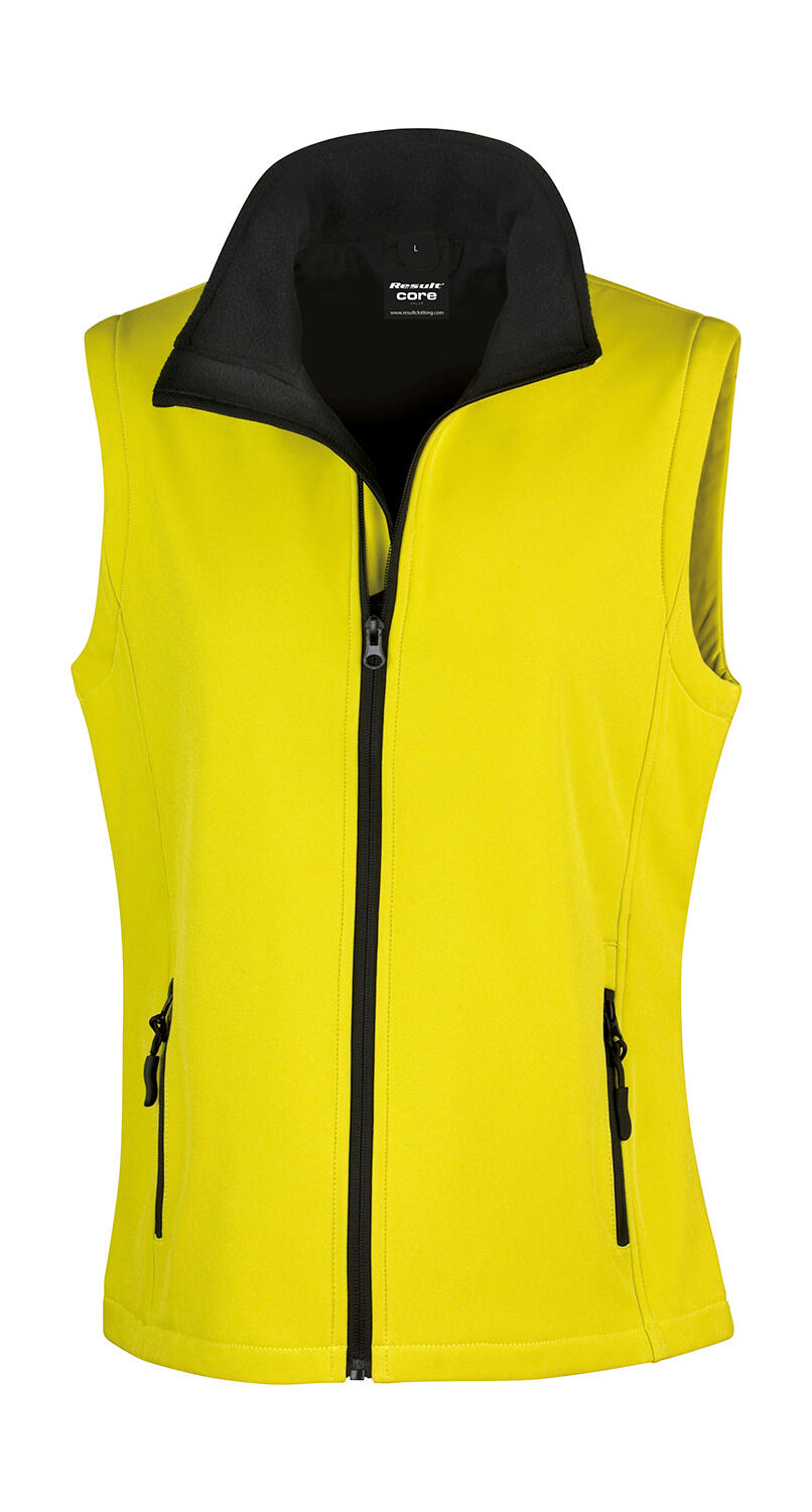 Gilet sans manches softshell imprimable pour femme - 657 - Jaune-Noir