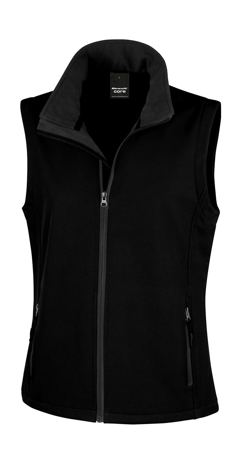 Gilet sans manches softshell imprimable pour femme - 177 - Noir-Noir