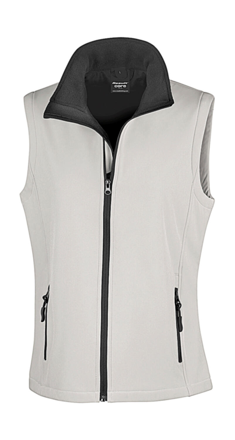 Gilet sans manches softshell imprimable pour femme - 056 - Blanc-Noir
