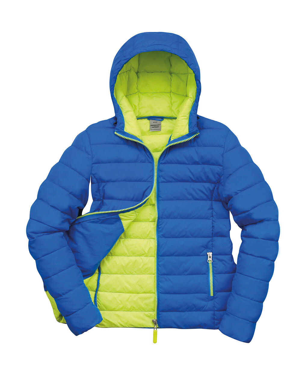 Giacca donna Snow Bird con cappuccio - 358 - Ocean Blue/Lime Punch