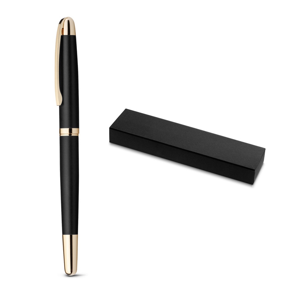 EZEKIEL ROLLER. Kugelschreiber aus Metall mit goldenen Details.