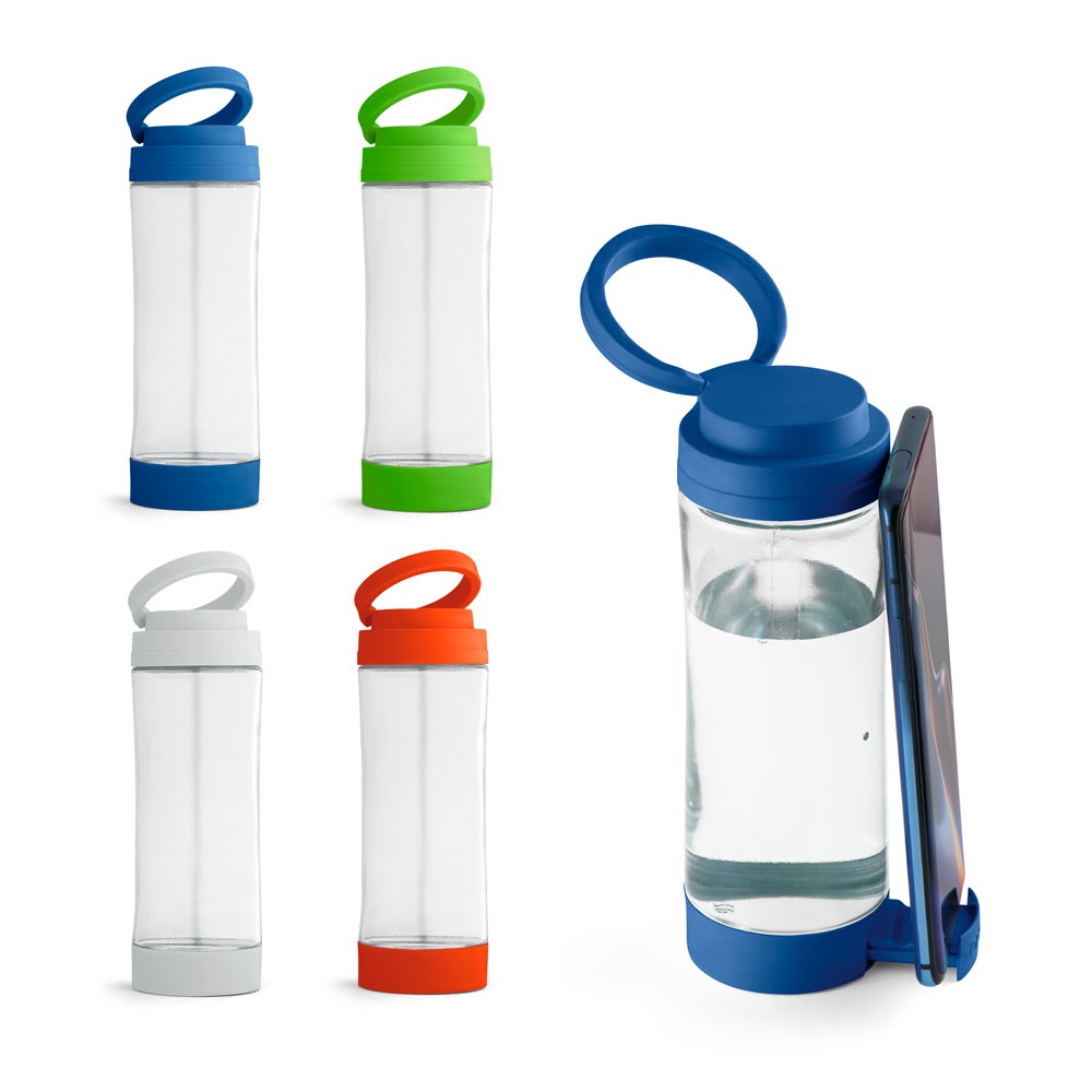 QUINTANA. Borraccia sportiva in vetro con tappo in PP 390 mL