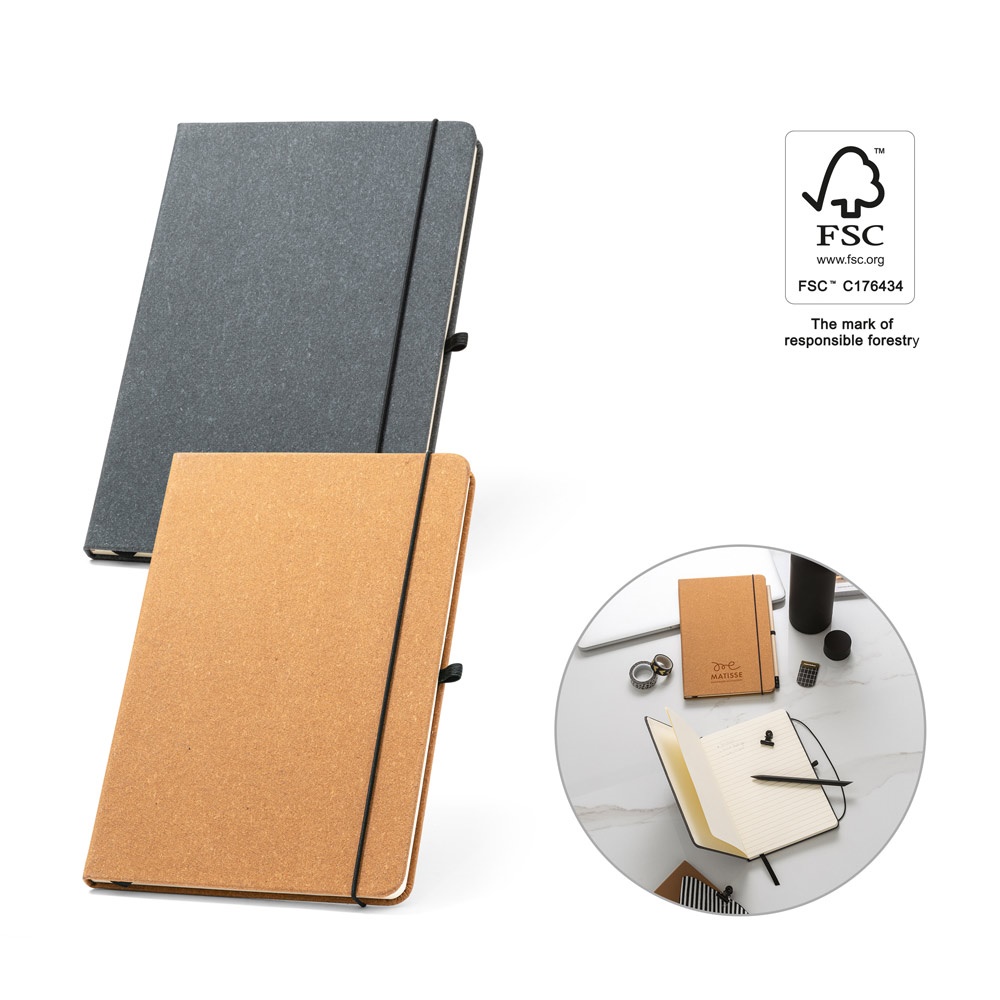 MATISSE. Carnet A5 à couverture rigide en cuir (70 % recyclé) avec pages lignées.
