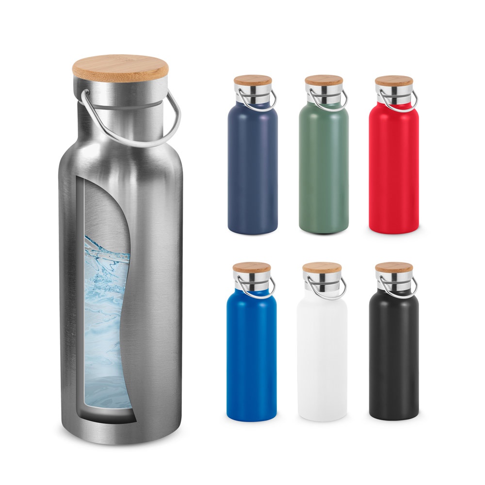 RAGNAR. Edelstahl-Trinkflasche (36 % recycelt), doppelwandig, vakuumisoliert, 570 ml.